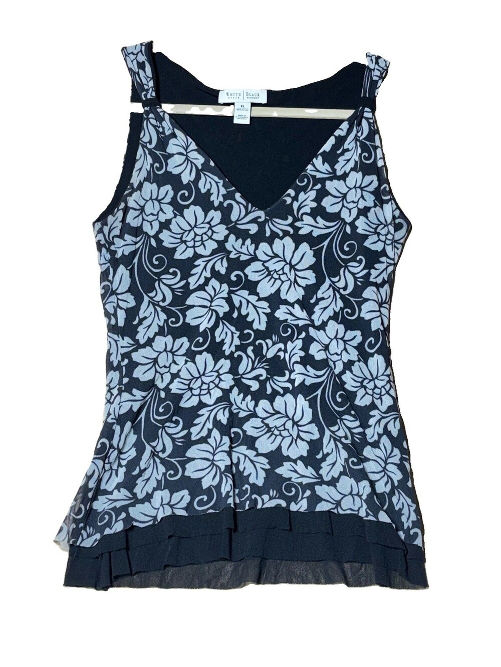 WHITE HOUSE BLACK MARKET Floral TOP BLOUSE SLEEVELESS SIZE XL Tank